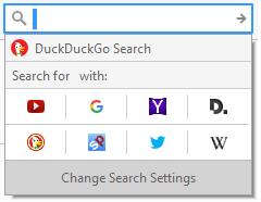 El renglón de búsqueda de Tor permite usar buscadores especializados como DuckDuckGoOnion