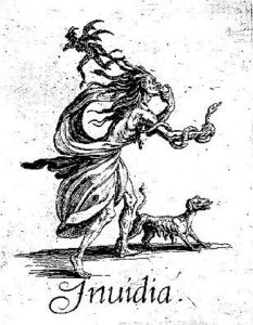 Envidia, Jacques Callot, 1619. Uno de los 7 pecados capitales. Disponible en dominio público en http://j.mp/2ep8lg6